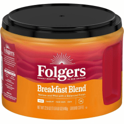 Folgers® Ground Breakfast Blend Coffee - Mild - 22.6 oz Per Canister - Ground - Breakfast Blend - 1 Each