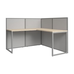 Bush Business Furniture Easy Office 60-inch L Shaped Cubicle Desk with Low Panels, Natural Elm, Standard Delivery