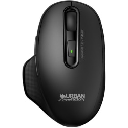 Urban Factory ONLEE Pro Dual Cordless Ergonomic Rechargeable Computer Mouse, Black, UBFBTM10UF