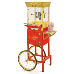 Nostalgia Electrics Vintage Professional Popcorn Cart, Gold