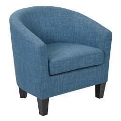 Ave Six Work Smart™ Ethan Tub Chair, Blue Denim/Dark Espresso