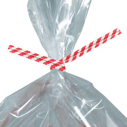 Partners Brand Paper Twist Ties, 5/32" x 5", Red Stripe, Case Of 2,000