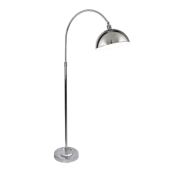 LumiSource Emery Floor Lamp, 63"H, Clear K9 Crystal/White/Polished Nickel