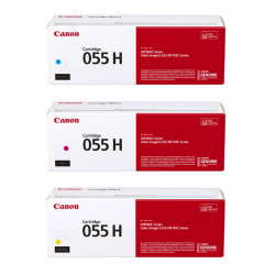 Canon® 055H High-Yield Cyan, Magenta, Yellow Toner Cartridges Combo, Pack Of 3, 3019C001,3018C001,3017C001