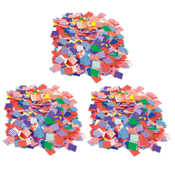 Roylco Petit Pattern Mosaics, 3/4", 2,000 Mosaics Per Pack, Set Of 3 Packs