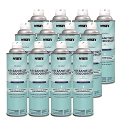 Misty® Handheld Air Sanitizer/Deodorizer, Fresh Linen, 10 oz Aerosol Spray, 12/Carton