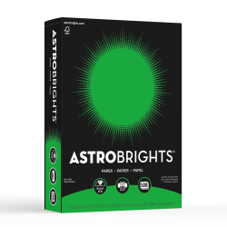 Astrobrights® Colored Multi-Use Print & Copy Paper, Letter Size (8 1/2" x 11"), 24 Lb, Gamma Green, Ream Of 500 Sheets