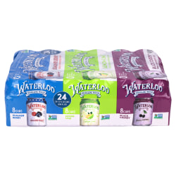 Waterloo Sparkling Water Variety Pack, 12 Oz, Pack Of 24 Cans