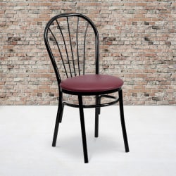 Flash Furniture Fan Back Accent Chair With Vinyl Seat, Burgundy/Black