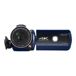 Minolta IR Night Vision 128GB Memory 4K Ultra-HD 16x Digital Zoom Video Camcorder, Blue, MN4K40NV