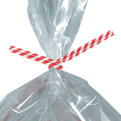 Partners Brand Paper Twist Ties, 5/32" x 7", Red Stripe, Case Of 2,000