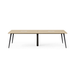 Branch Furniture Rectangle Conference Table, 30"H x 118"W x 48"D, Woodgrain Top/Charcoal Base