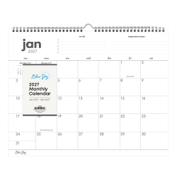 2027 To Do Standard Monthly Wall Calendar 15x12