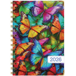 2025-2026 Global Excello Brands Hardcover Fashion Weekly/Monthly Planner, 5-1/2" x 8", Colorful Butterflies, November 2025 To December 2026