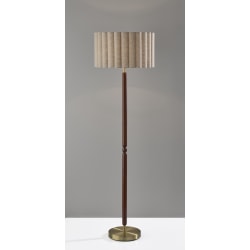 Adesso Laine 62.5"H Floor Lamp, Beige/Antique Brass