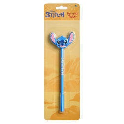 Stitch 2D Licensed Topper Ballpoint Pen, Medium Point, 0.77 mm, Blue Ink, Quantity 1