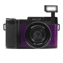 Minolta MND30 30-Megapixel/2.7K Quad HD 4x Zoom Camera With Digital Lens, Purple
