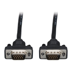 Eaton Tripp Lite Series Low-Profile VGA High-Resolution RGB Coaxial Cable (HD15 M/M), 50 ft. (15.24 m) - VGA cable - HD-15 (VGA) (M) to HD-15 (VGA) (M) - 50 ft - molded - black
