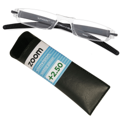 Zoom Eyeworks Reading Eyewear, Slim Vision, Black, +1.50