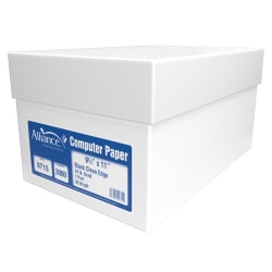 Alliance Continuous Feed Computer Paper, 9-1/2" x 5-1/2", White, 20 lb