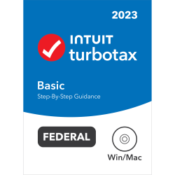 TurboTax Basic 2023 Federal Only + E-file, For PC/Mac, Disc Or Download