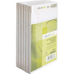 Nature Saver Jr. Rule Legal Pads, 5" x 8", 50 Sheets, 100% Recycled, White, Pack Of 12