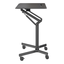 Realspace® 28"W Mobile Sit-to-Stand Compact Desk/Laptop Cart Workstation, 28-3/4"H x 28"W x 22-1/16"D, Black