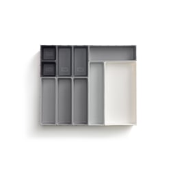 Joseph Joseph 10-Piece Drawer Organizer, 2"H x 20-3/4"W x 17-1/2"D, Gray