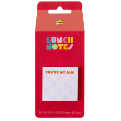 Post-it® Cute Sticky Notes, 1 Pad, 100 Sheets/Pad, Pink Plaid Notes with 'You’re my Jam' Header, Back to School Supplies