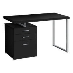 Monarch Specialties Melody 48"W Computer Desk, Black/Silver