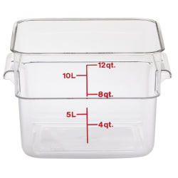 Cambro Camwear 12-Quart CamSquare Storage Containers, Clear, Set Of 6 Containers