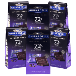 Ghirardelli Dark Chocolate 72% Intense Dark Squares, 4.1 Oz, Total Qty 6