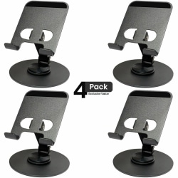 Uncaged Ergonomics Swivel Phone Stand - Up to 10" Screen Support - 2.99" Height x 3.54" Width - Desk, Stand, Countertop - Metal, Rubber, Aluminum Alloy - Black - For Smartphone, Desktop, Kitchen, Tablet, Education, Office, Classroom