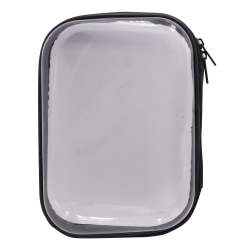 Office Depot® Brand Clear Pencil Case With Trim, 9" x 6-3/4", Black