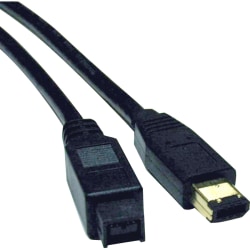 Tripp Lite 6ft Hi-Speed FireWire IEEE Cable-800Mbps with Gold Plated Connectors 9pin/6pin M/M 6' - (9pin/6pin) 6-ft.