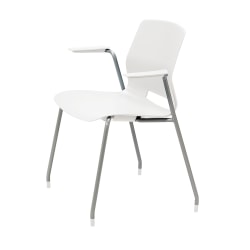 KFI Studios Imme Stack Chair With Arms, White/Silver