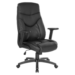 Office Star™ Ergonomic Leather High-Back Executive Office Chair, Black