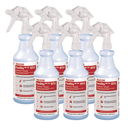 Maxim® Facility+ RTU Disinfectant, Safe-to-Ship, Unscented, 32 oz, 6/Carton
