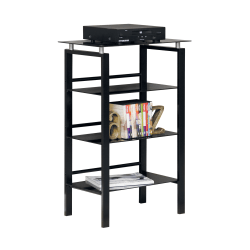 Realspace® Lake Point 38"H 3-Shelf Contemporary Bookcase, Black/Powder Coat