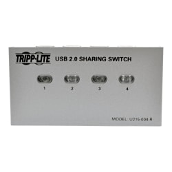 Tripp Lite 4-Port USB 2.0 Hi-Speed Printer / Peripheral Sharing Switch - USB peripheral sharing switch - 4 x USB 2.0 - desktop