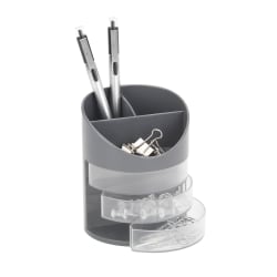Realspace® 6-Compartment Desk Organizer With Antimicrobial Treatment, 4-3/4"H x 4-3/4"W x 3-3/4"D, Gray