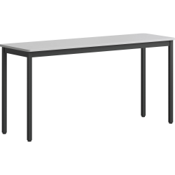 Lorell® Melamine/Steel Utility Table, 30"H x 60"W x 18-1/8"D, Gray/Black