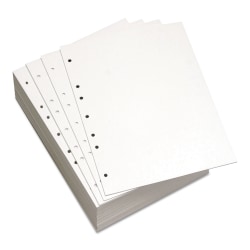 Lettermark® Custom Cut Sheets, L5 Reams, etter Size (8 1/2" x 11"), 2500 Sheets Total, Prepunched Left, 7-Hole, 20 Lb, 500 Sheets Per Ream