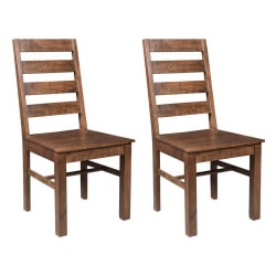 Coast to Coast Bronx Ladder-Back Dining Chairs, Woodbridge Brown, Set Of 2 Chairs