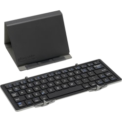 Plugable Foldable Bluetooth Keyboard Compatible with iPad, iPhones, Android, and Windows - Compact Multi-Device Keyboard, Wireless and Portable with Included Stand for iPad/iPhone (10 inches)
