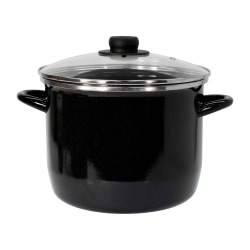 Ekco EOS 8 Qt Straight Covered Stockpot, Black