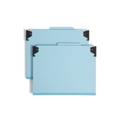 Smead® Hanging Pressboard Classification Folder With SafeSHIELD® Coated Paper Fastener, 1 Divider, Letter Size, Blue