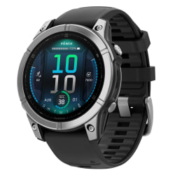 Garmin® fenix® E AMOLED Multisport GPS Watch With Silicone Band And 47mm Lens, Black/Silver