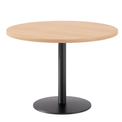 KFI Studios Proof Café Round Pedestal Table, 29"H x 42"W x 42"D, Maple Top/Black Base