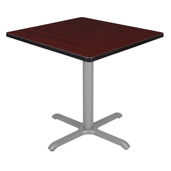 Regency Cain Square X-Base Breakroom Table, 29"H x 30"W x 30"D, Mahogany/Gray